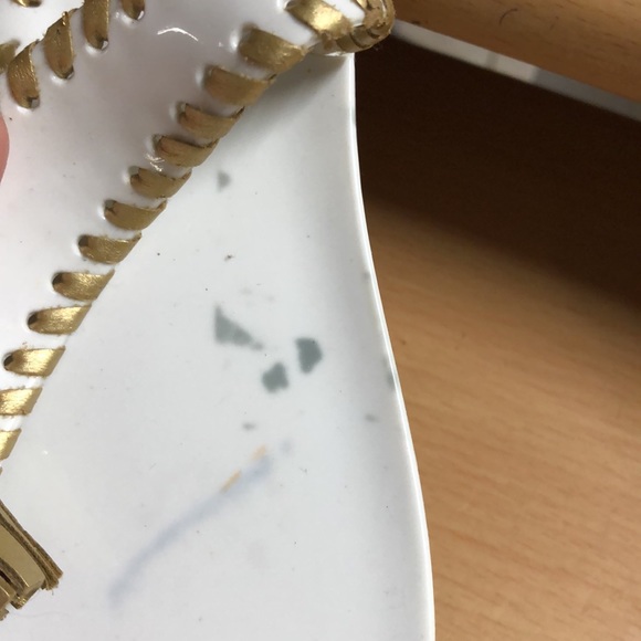 Jack Rogers white jelly flip-flop gold whip stitch 9 - Picture 7 of 15